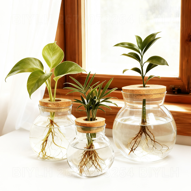 Tissue Culture Plant - Hydroponic Plant Glass Vase With Cork