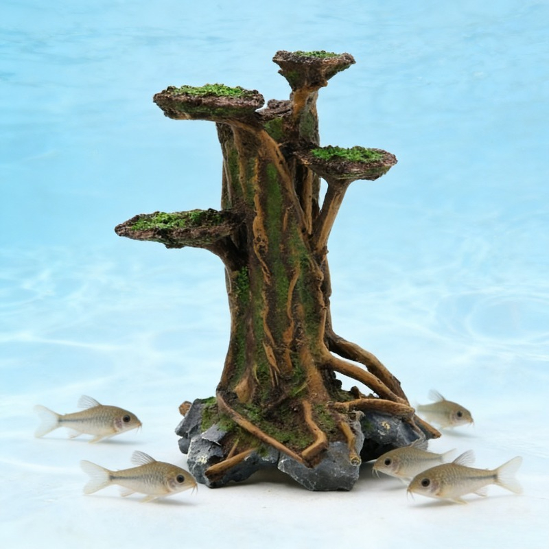 Aquarium Planted Tree - Artificial Moss Tree Driftwood Aquarium Decoration