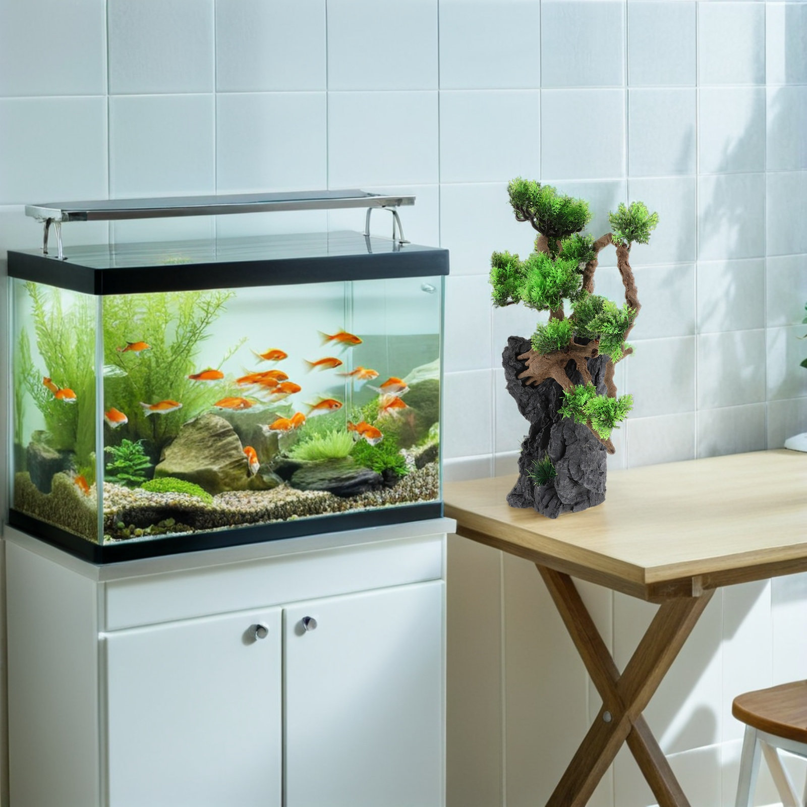 Artificial Aquarium Tree Decor - Planted Aquarium For Goldfish recension och pris