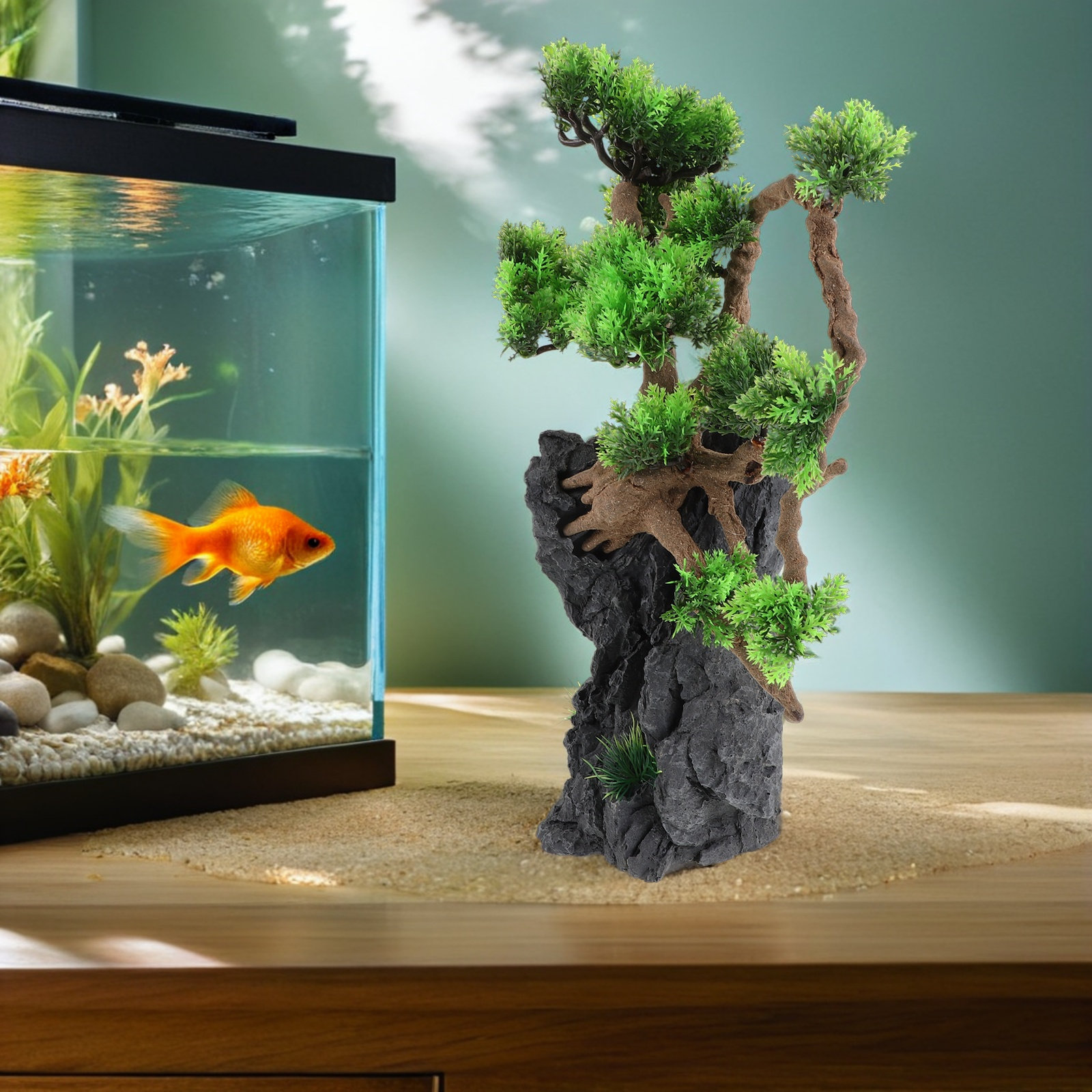 Artificial Aquarium Tree Decor - Planted Aquarium For Goldfish recension och pris