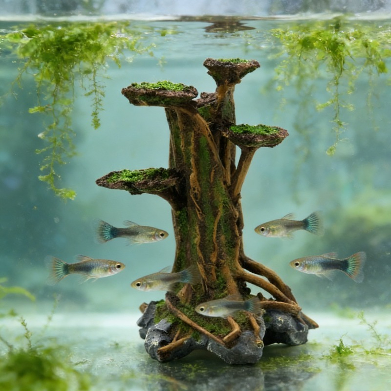 Artificial Moss Tree Driftwood - Aquarium Planted Tree recension och pris