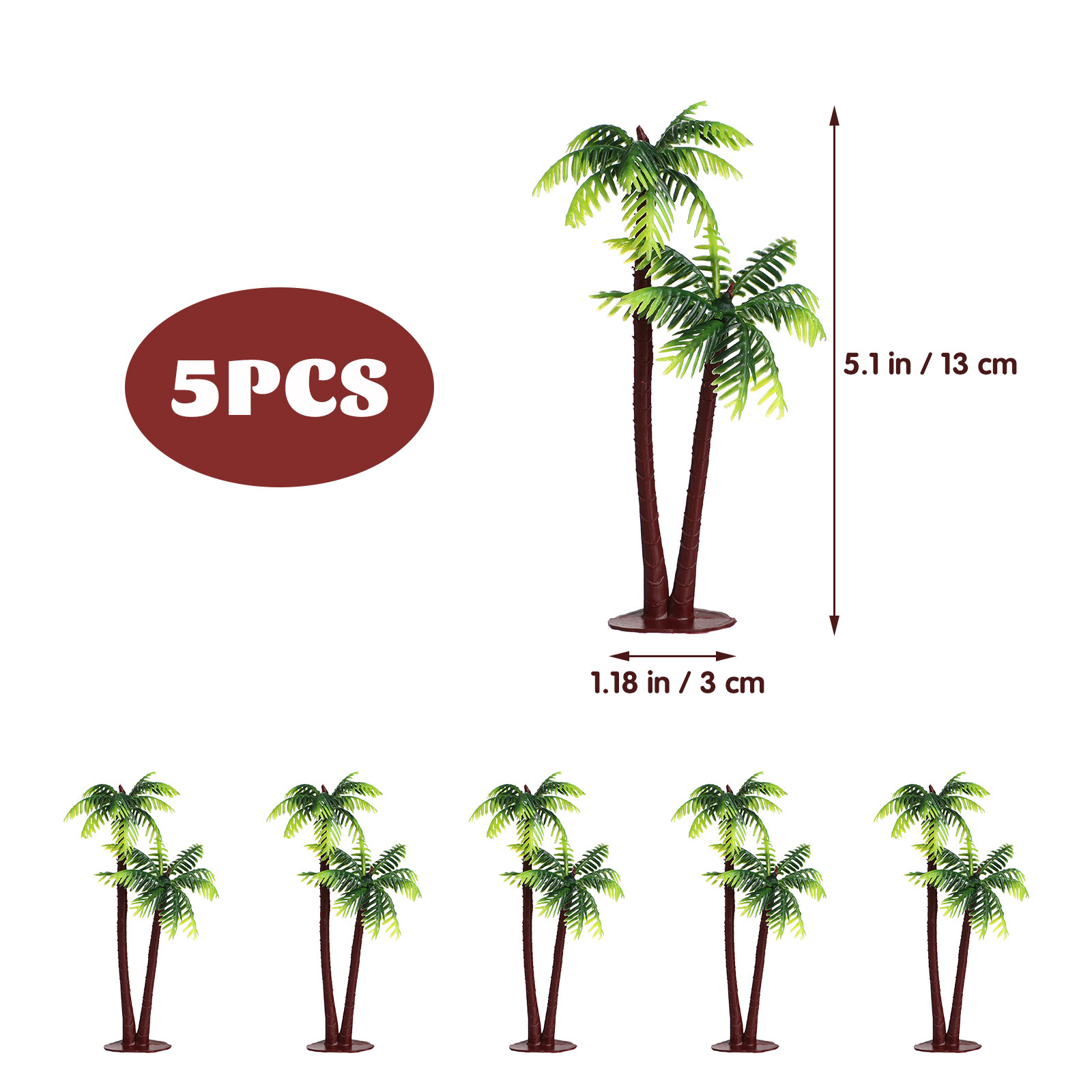 5Pcs Plastic Coconut Palm Tree - Aquarium Planted Tree recension och pris