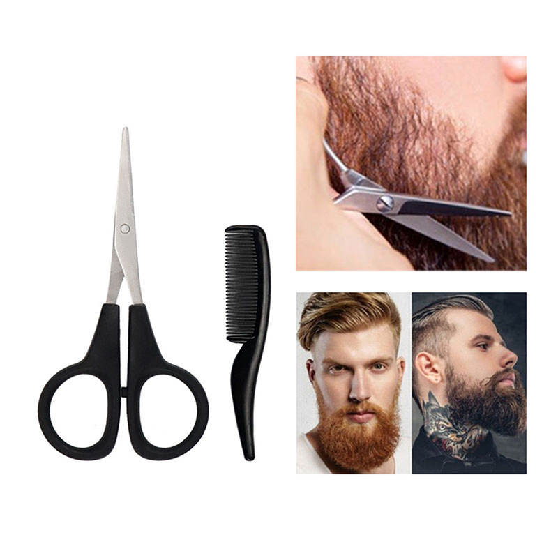 ·1Pc Mens Beard Mustache Comb  - Trimming Scissor Set recension och pris